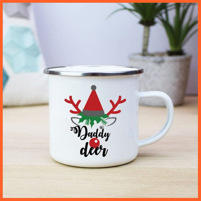 360Ml Mom Dad Creative Print Enamel Coffee Mugs | whatagift.com.au.