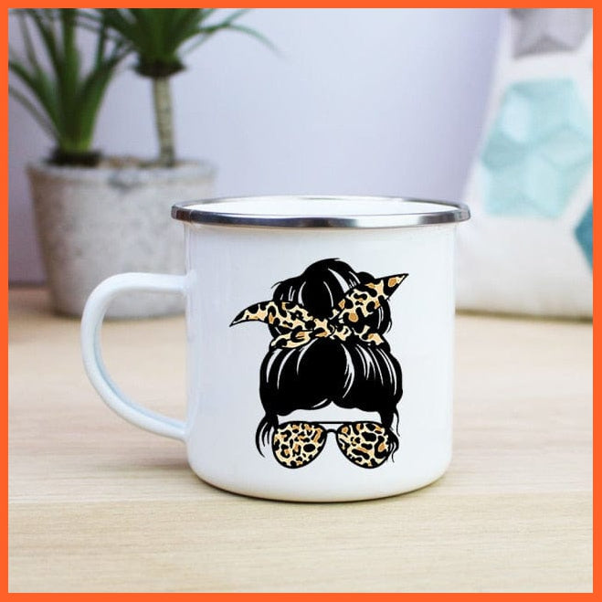 360Ml Mom Dad Creative Print Enamel Coffee Mugs | whatagift.com.au.