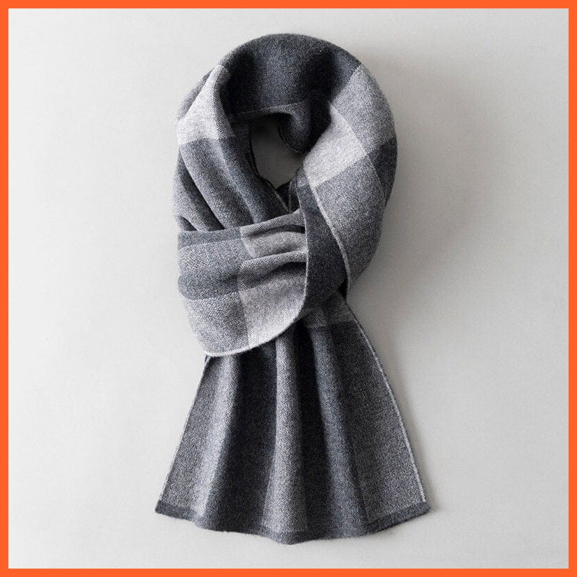 whatagift.com.au Color12 / 180x30cm Men Pure Wool Cashmere Scarf for Winter