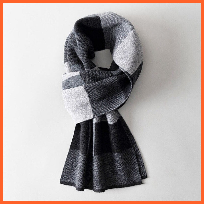 whatagift.com.au Color13 / 180x30cm Men Pure Wool Cashmere Scarf for Winter