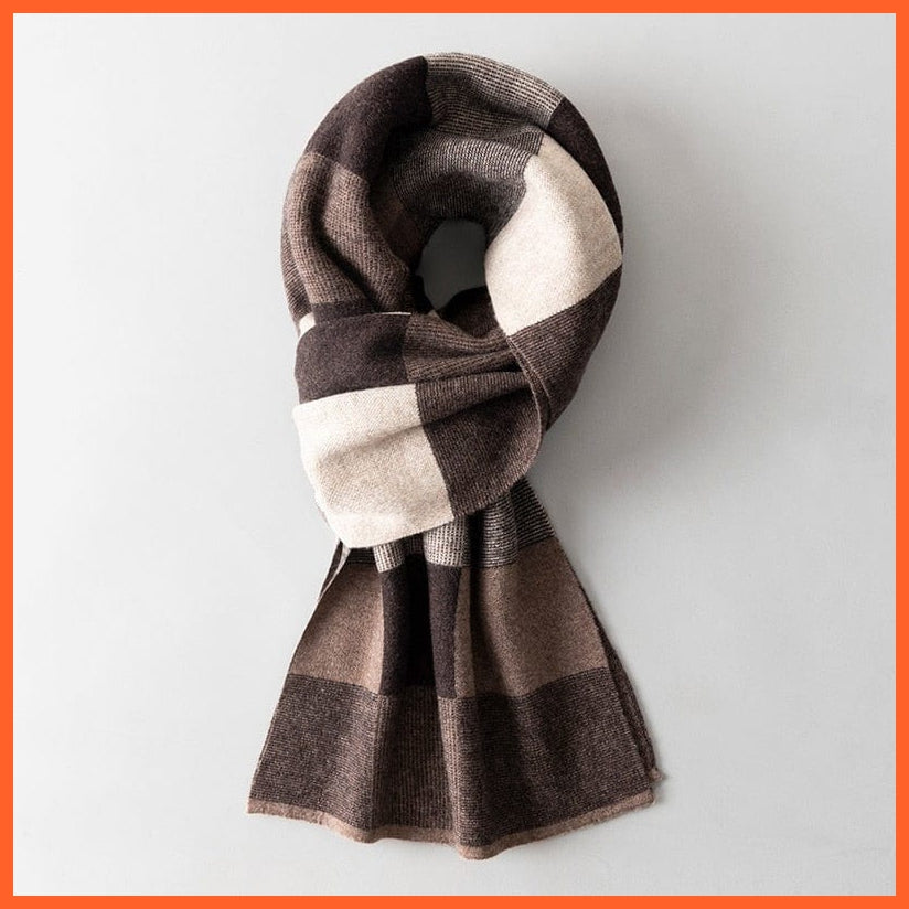 whatagift.com.au Color14 / 180x30cm Men Pure Wool Cashmere Scarf for Winter