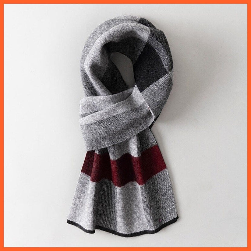 whatagift.com.au Color16 / 180x30cm Men Pure Wool Cashmere Scarf for Winter