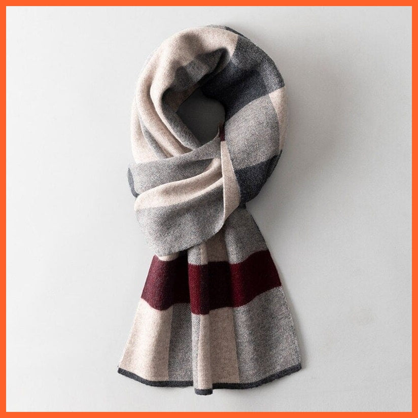 whatagift.com.au Color17 / 180x30cm Men Pure Wool Cashmere Scarf for Winter