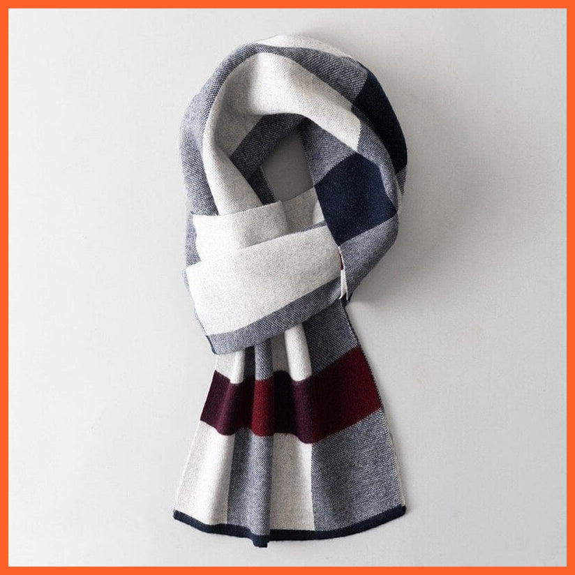 whatagift.com.au Color18 / 180x30cm Men Pure Wool Cashmere Scarf for Winter