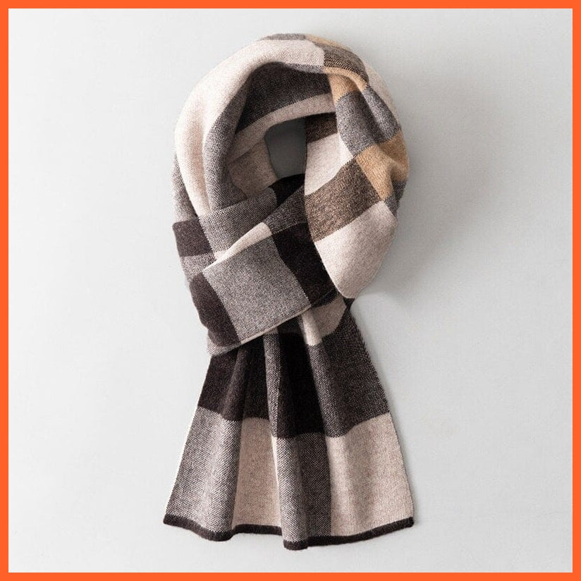 whatagift.com.au Color19 / 180x30cm Men Pure Wool Cashmere Scarf for Winter