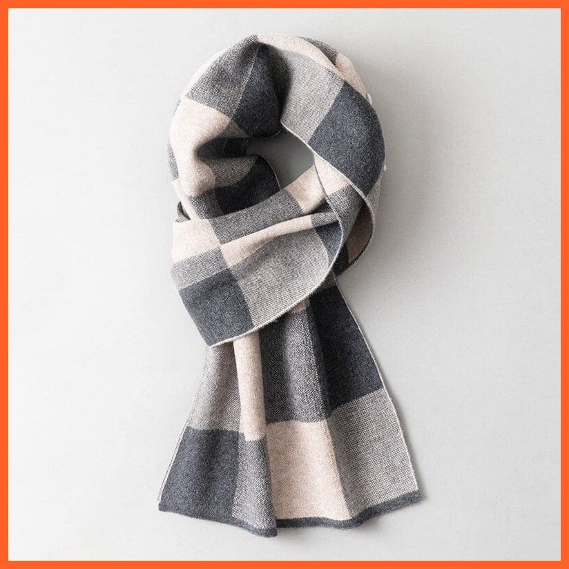 whatagift.com.au Color21 / 180x30cm Men Pure Wool Cashmere Scarf for Winter
