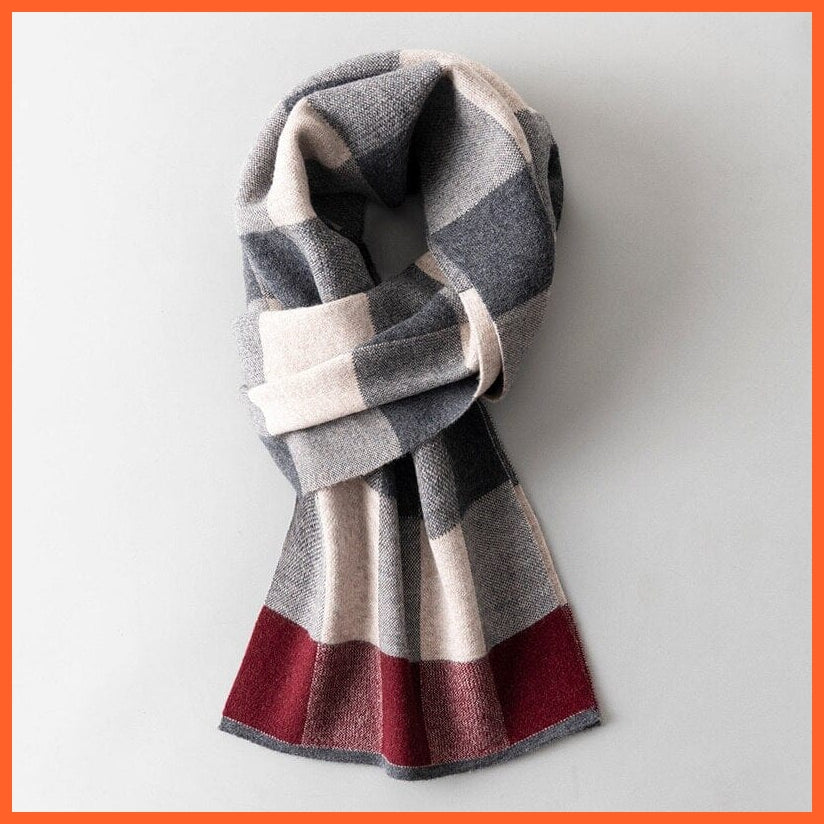 whatagift.com.au Color3 / 180x30cm Men Pure Wool Cashmere Scarf for Winter