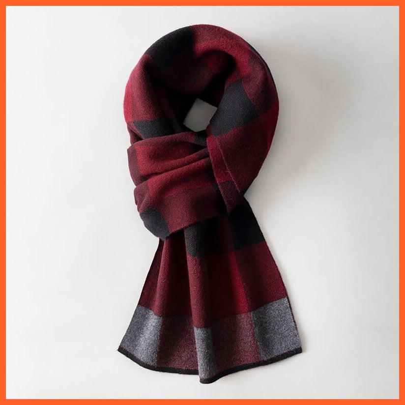 whatagift.com.au Color4 / 180x30cm Men Pure Wool Cashmere Scarf for Winter