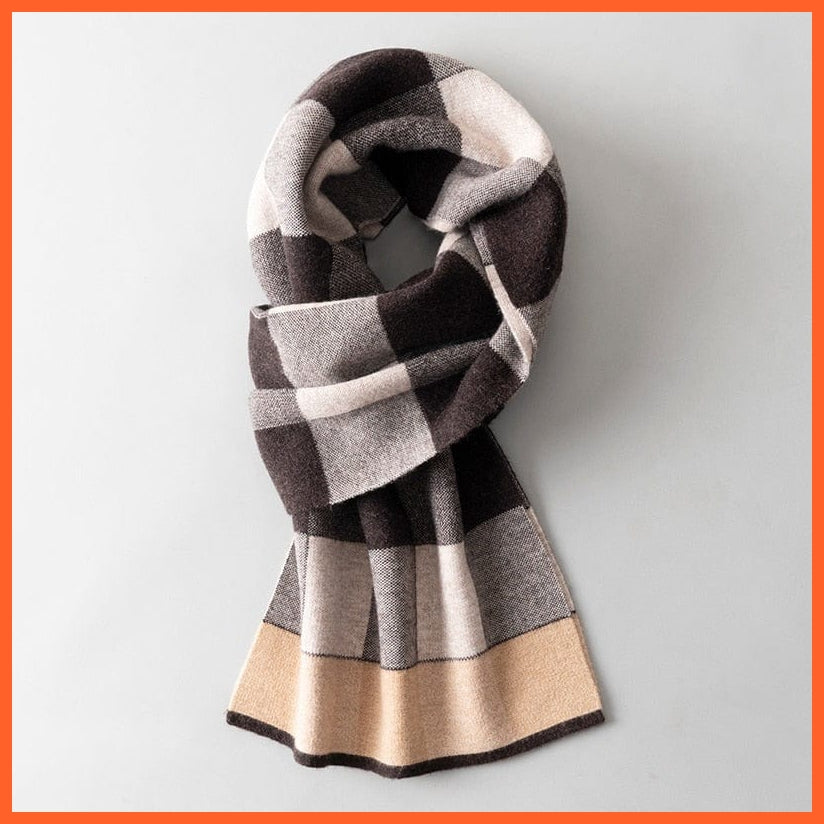 whatagift.com.au Color5 / 180x30cm Men Pure Wool Cashmere Scarf for Winter