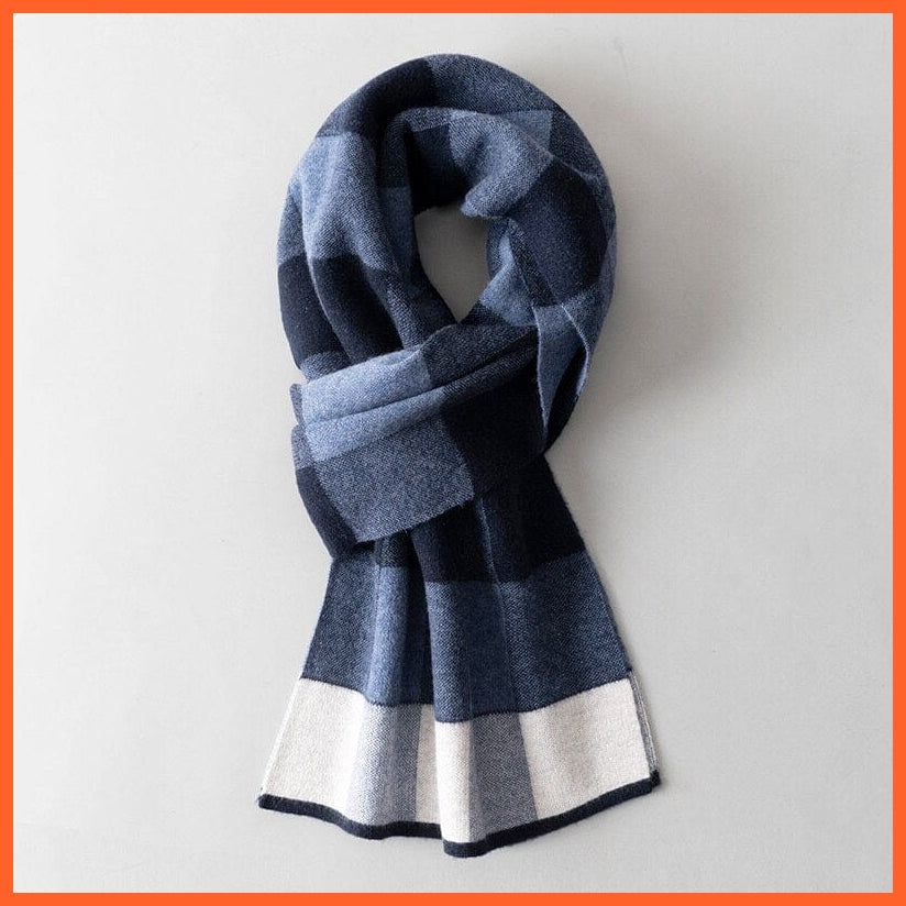 whatagift.com.au Color6 / 180x30cm Men Pure Wool Cashmere Scarf for Winter