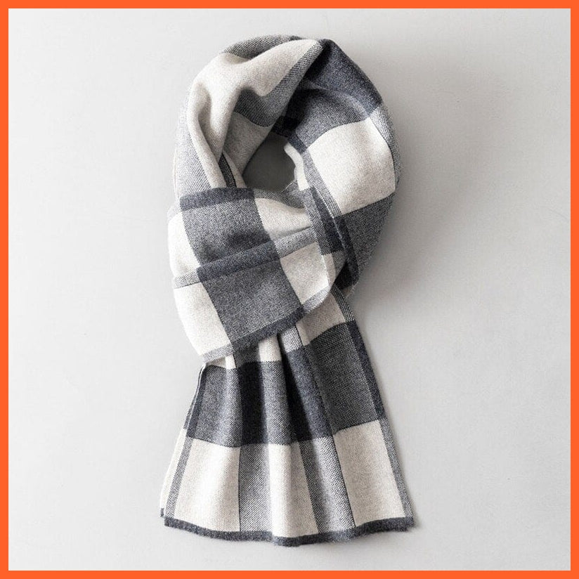 whatagift.com.au Color7 / 180x30cm Men Pure Wool Cashmere Scarf for Winter