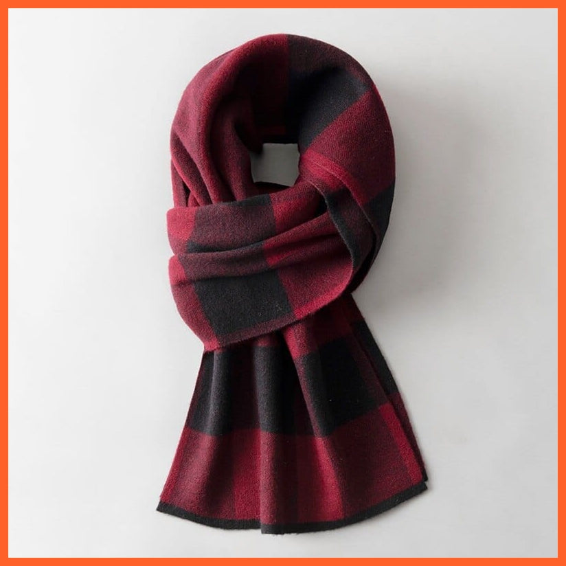 whatagift.com.au Color8 / 180x30cm Men Pure Wool Cashmere Scarf for Winter
