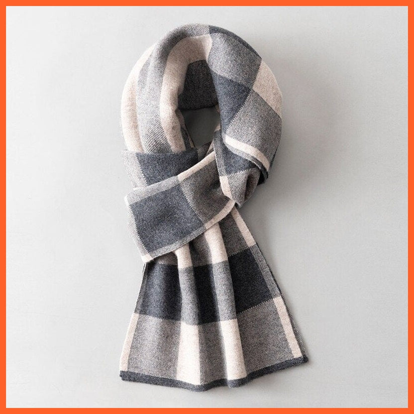 whatagift.com.au Color9 / 180x30cm Men Pure Wool Cashmere Scarf for Winter