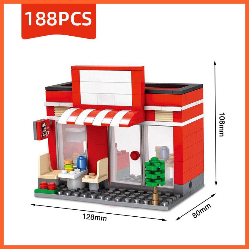 whatagift.com.au Compatible Toy City Mini Street Cafe Food Retail Convenience Store Toys For Children