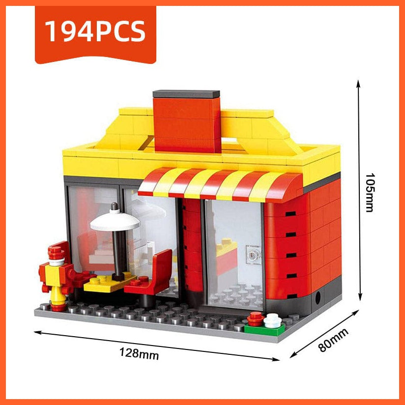 whatagift.com.au Compatible Toy City Mini Street Cafe Food Retail Convenience Store Toys For Children