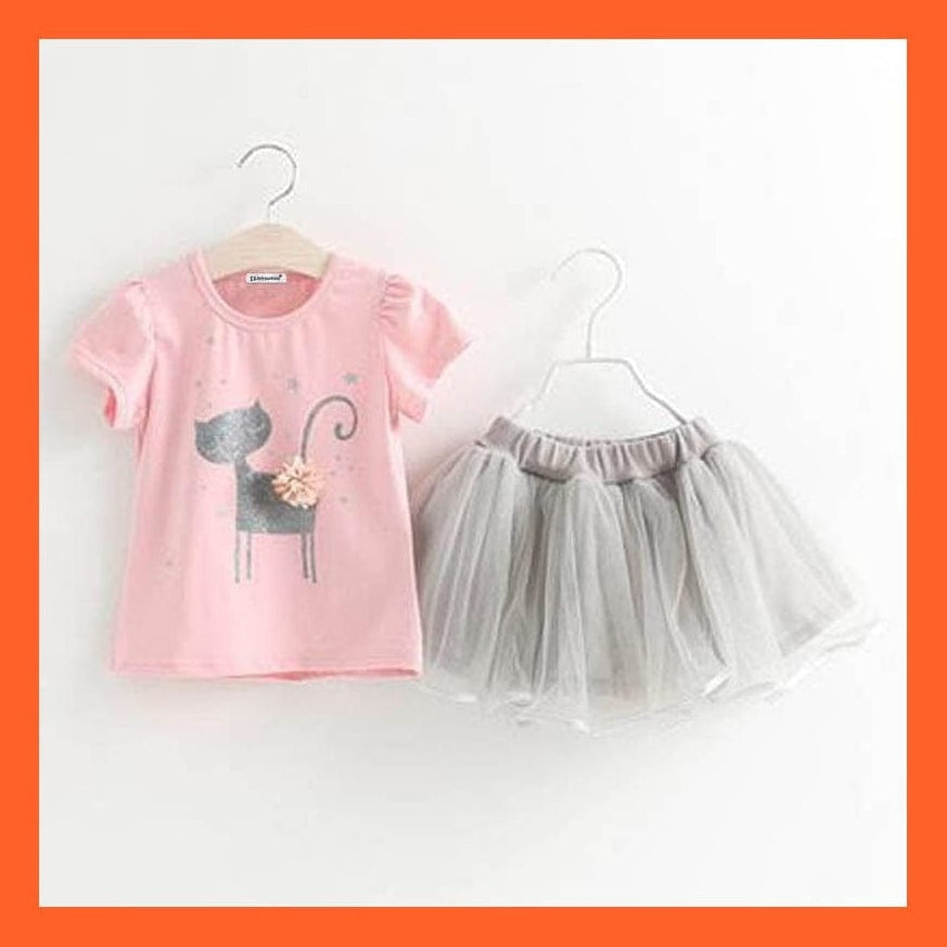 whatagift Copy of Chiffon Tutu Skirt & T-Shirt Set For Baby Girls