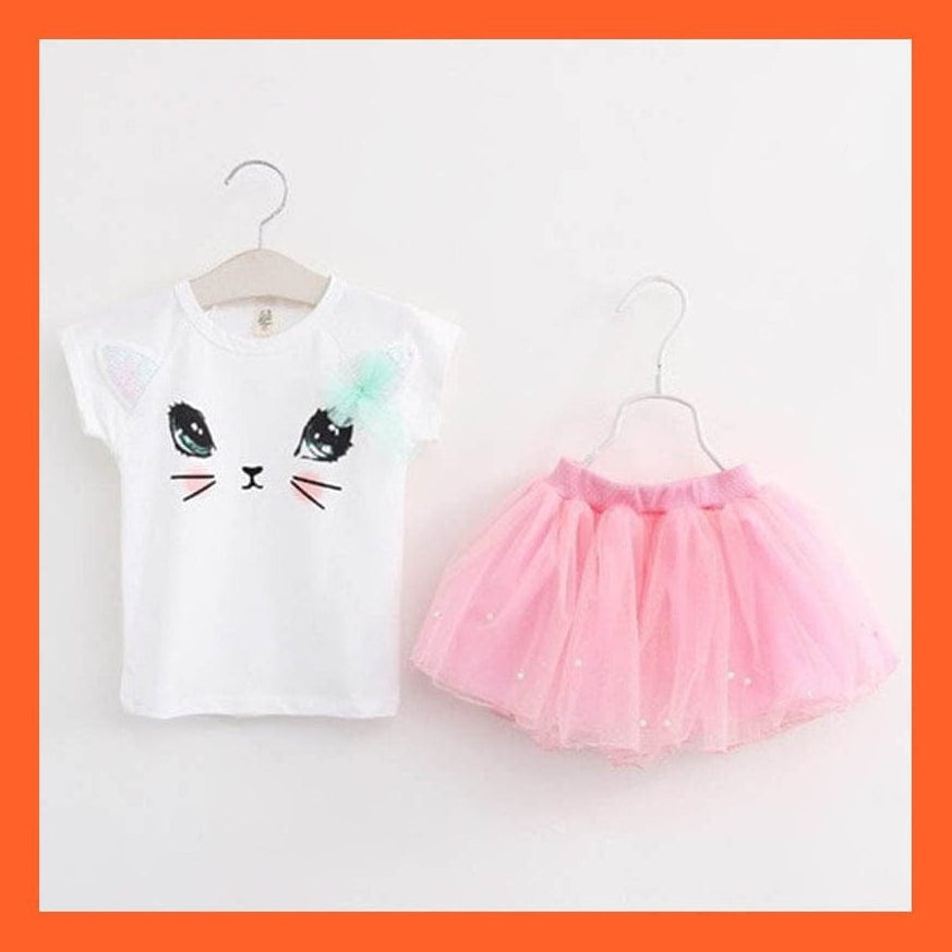 whatagift Copy of Chiffon Tutu Skirt & T-Shirt Set For Baby Girls
