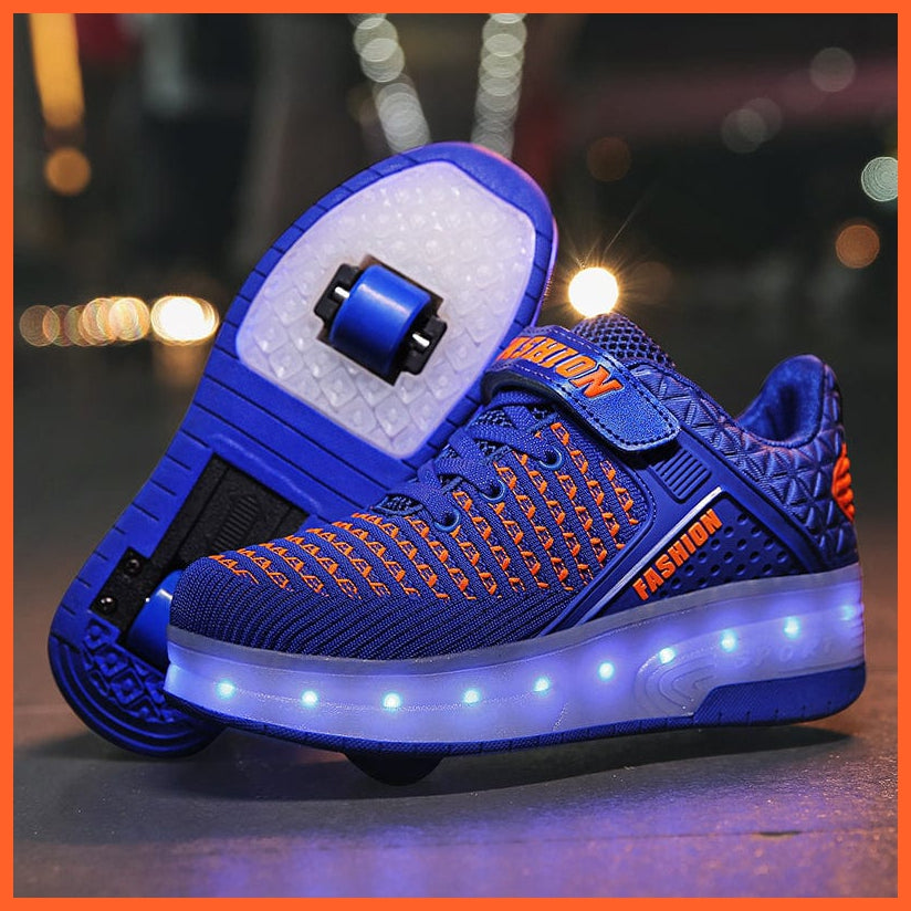 whatagift.com.au Copy of LED Sneakers With Wheels for Kids | USB Charging LED Light Roller Skate Shoes