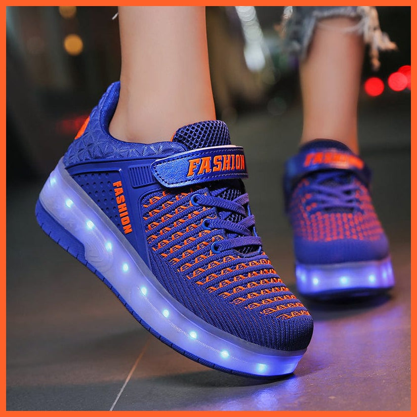 whatagift.com.au Copy of LED Sneakers With Wheels for Kids | USB Charging LED Light Roller Skate Shoes