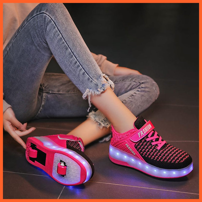 whatagift.com.au Copy of LED Sneakers With Wheels for Kids | USB Charging LED Light Roller Skate Shoes