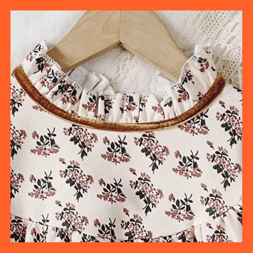 whatagift Copy of Spring Autumn Long Sleeve Floral Dress For Girls