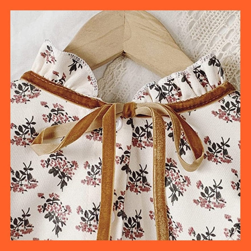 whatagift Copy of Spring Autumn Long Sleeve Floral Dress For Girls