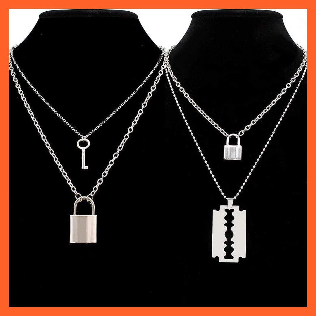 whatagift.com.au Copy of Stainless Steel Double Layer Key Lock Necklace