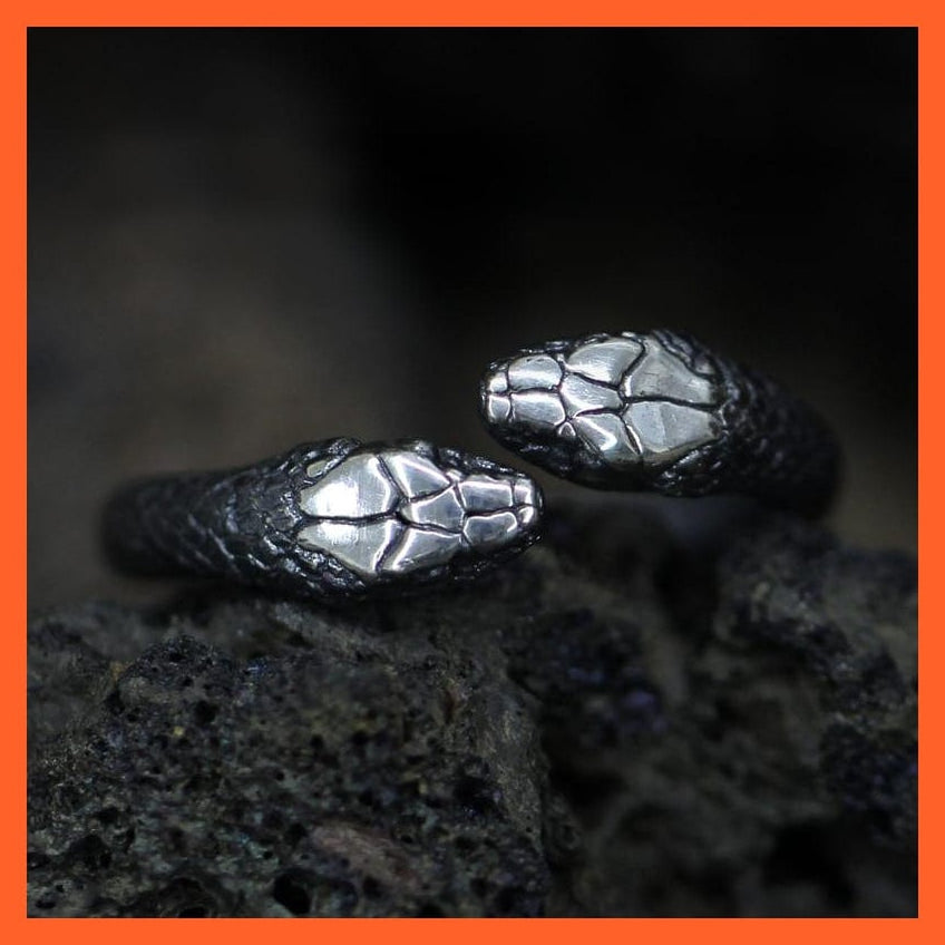 whatagift.com.au Copy of Unisex Double Snake Stainless Steel Ring Gothic Reptile Jewelry