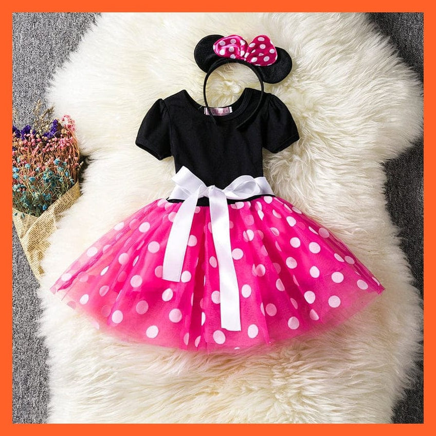 whatagift.com.au Cosplay Cartoon Costume Short Sleeve Polka Dot Princess Dress