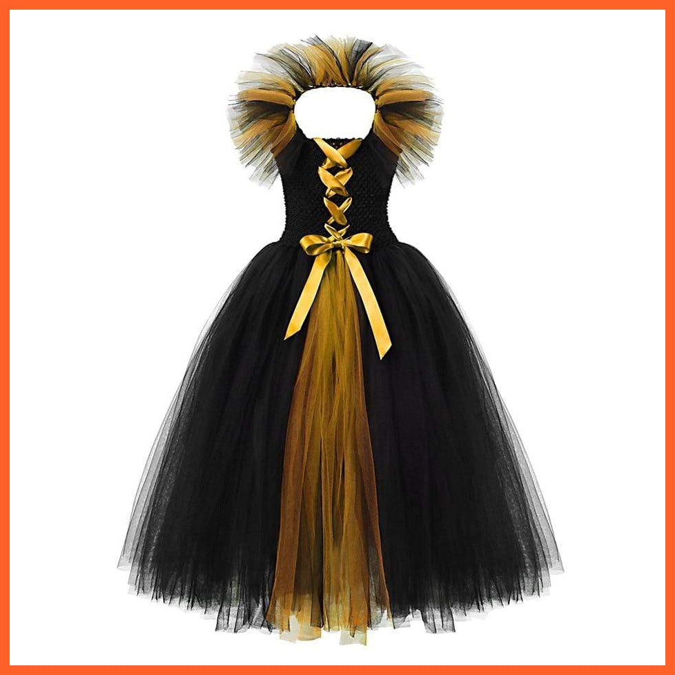 Maleficent Costume Dress Witch Princess Horns Mesh Skirts For Girls | Halloween Maleficent Cosplay Outfits | whatagift.com.au.