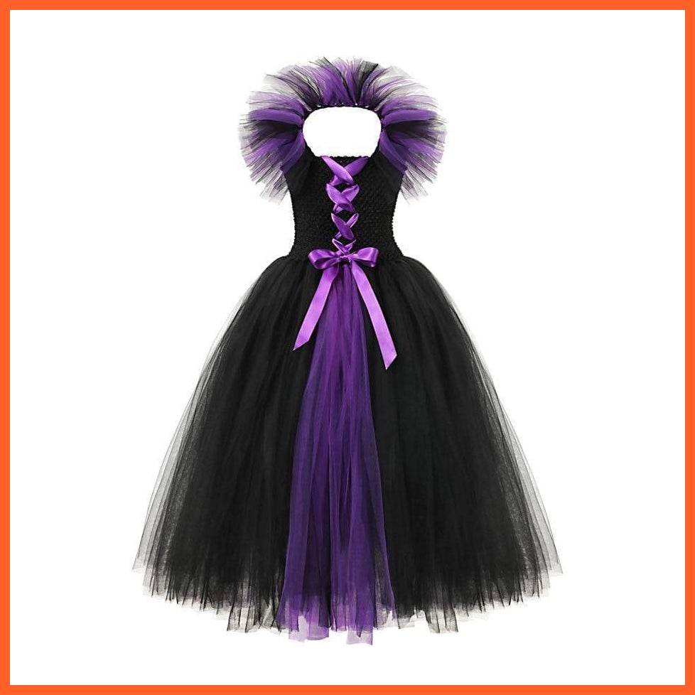 Maleficent Costume Dress Witch Princess Horns Mesh Skirts For Girls | Halloween Maleficent Cosplay Outfits | whatagift.com.au.