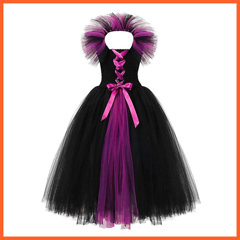 Maleficent Costume Dress Witch Princess Horns Mesh Skirts For Girls | Halloween Maleficent Cosplay Outfits | whatagift.com.au.