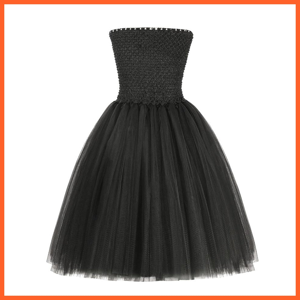 Maleficent Costume Dress Witch Princess Horns Mesh Skirts For Girls | Halloween Maleficent Cosplay Outfits | whatagift.com.au.