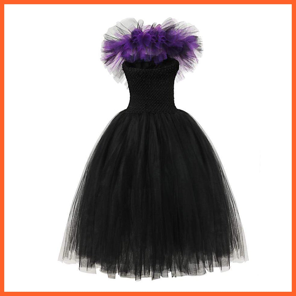 Maleficent Costume Dress Witch Princess Horns Mesh Skirts For Girls | Halloween Maleficent Cosplay Outfits | whatagift.com.au.