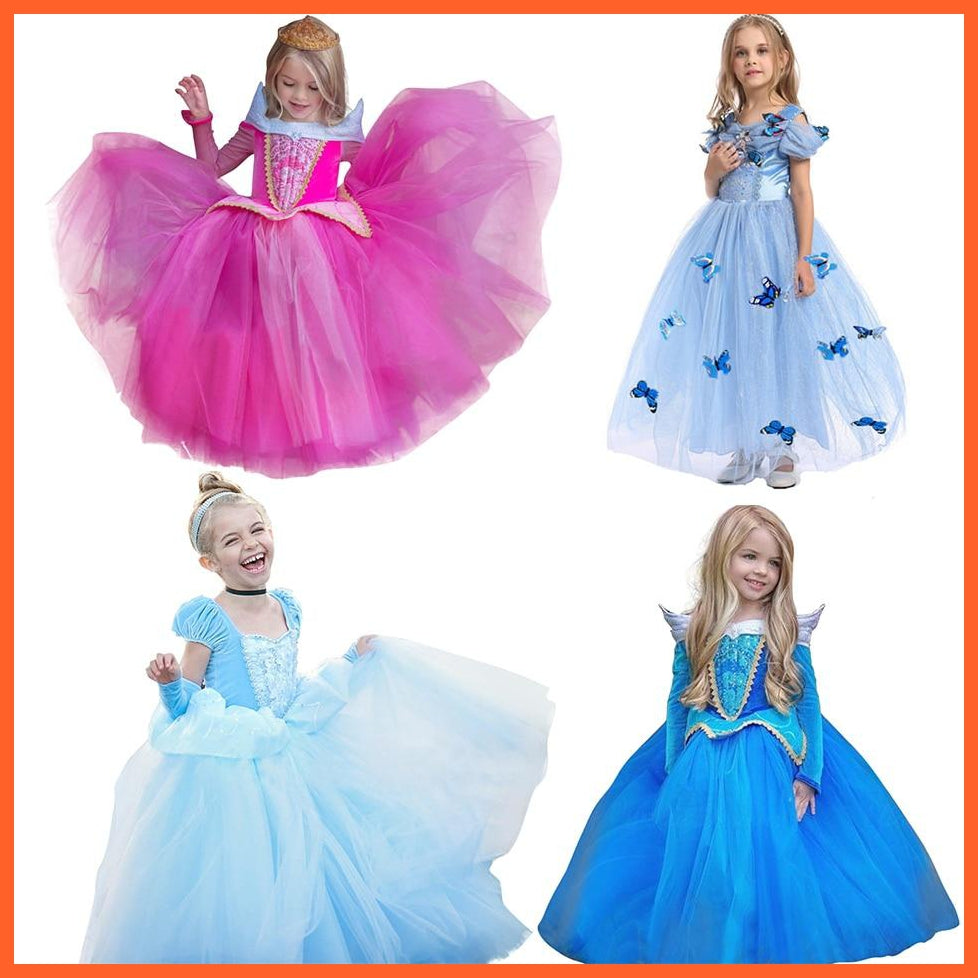 Princess Aurora | Cinderella | Butterfly | Belle | Jasmine Style Girls Cosplay For Theme Party | whatagift.com.au.