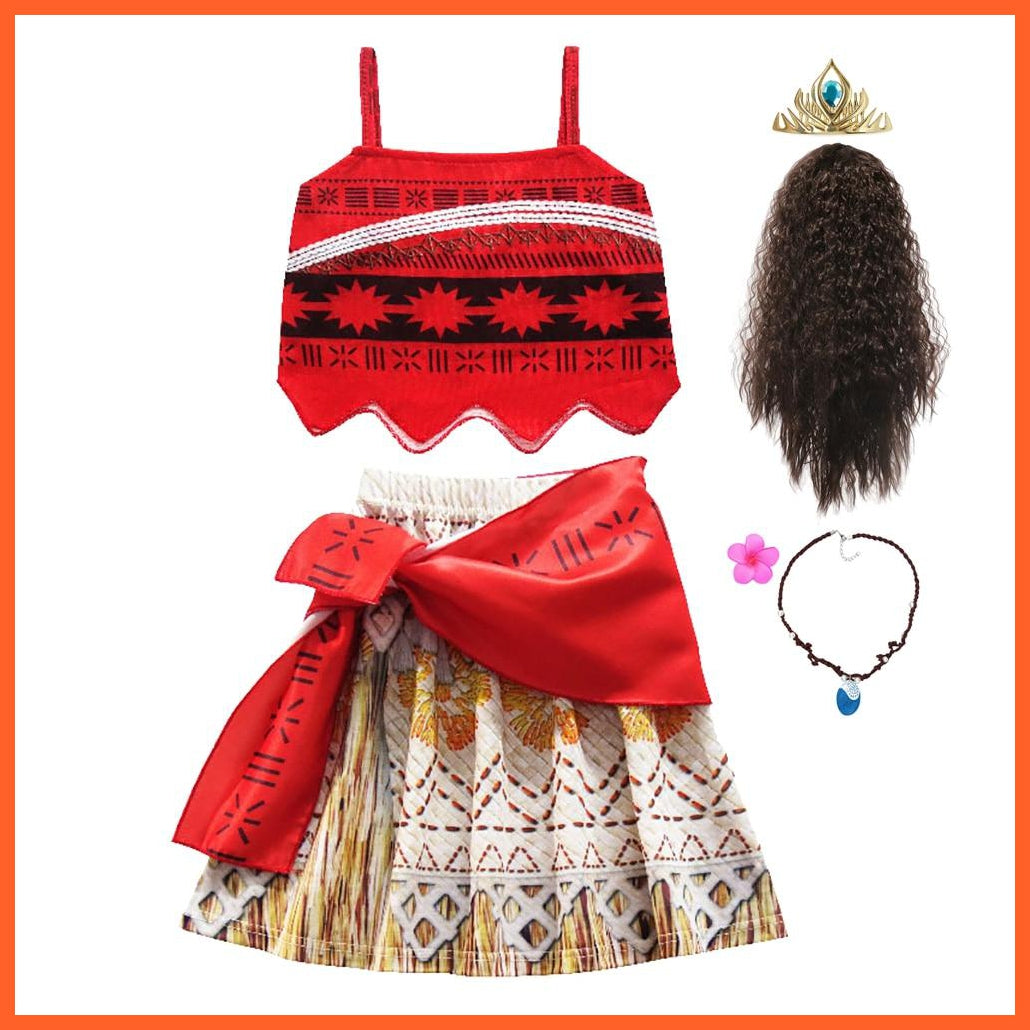 Princess Moana Cosplay Costume With Accessories For Girls | whatagift.com.au.