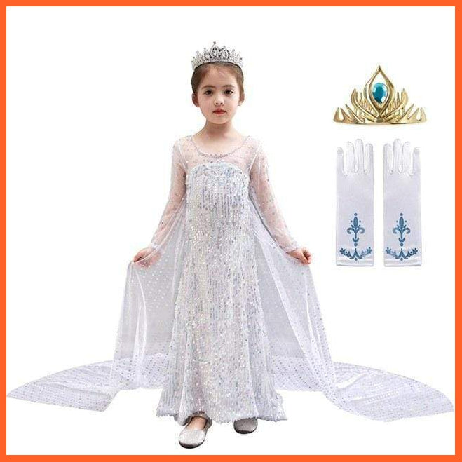 Frozen Inspired Snow Princess Elsa Anna Costume | Elsa Anna Cosplay For Girls | whatagift.com.au.