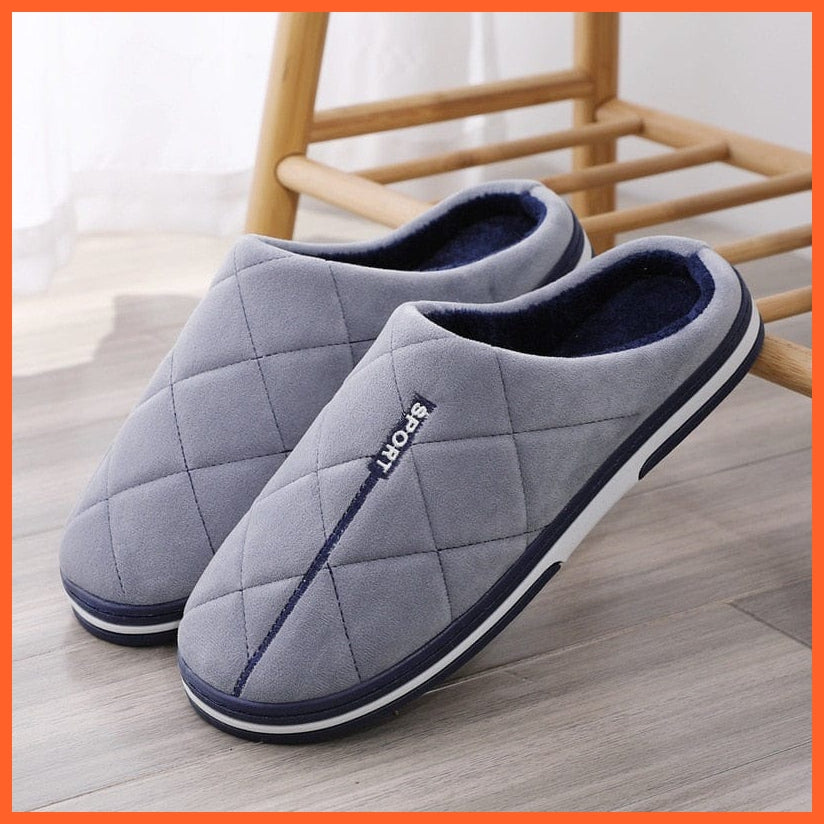 whatagift.com.au Couple's Slippers Grey / 40-41 Men Autumn Winter Warm Big Size Waterproof Slippers | Bedroom Indoor Slides