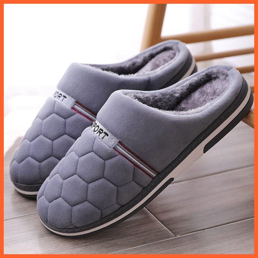 whatagift.com.au Couple's Slippers Grey2 / 40-41 Men Autumn Winter Warm Big Size Waterproof Slippers | Bedroom Indoor Slides