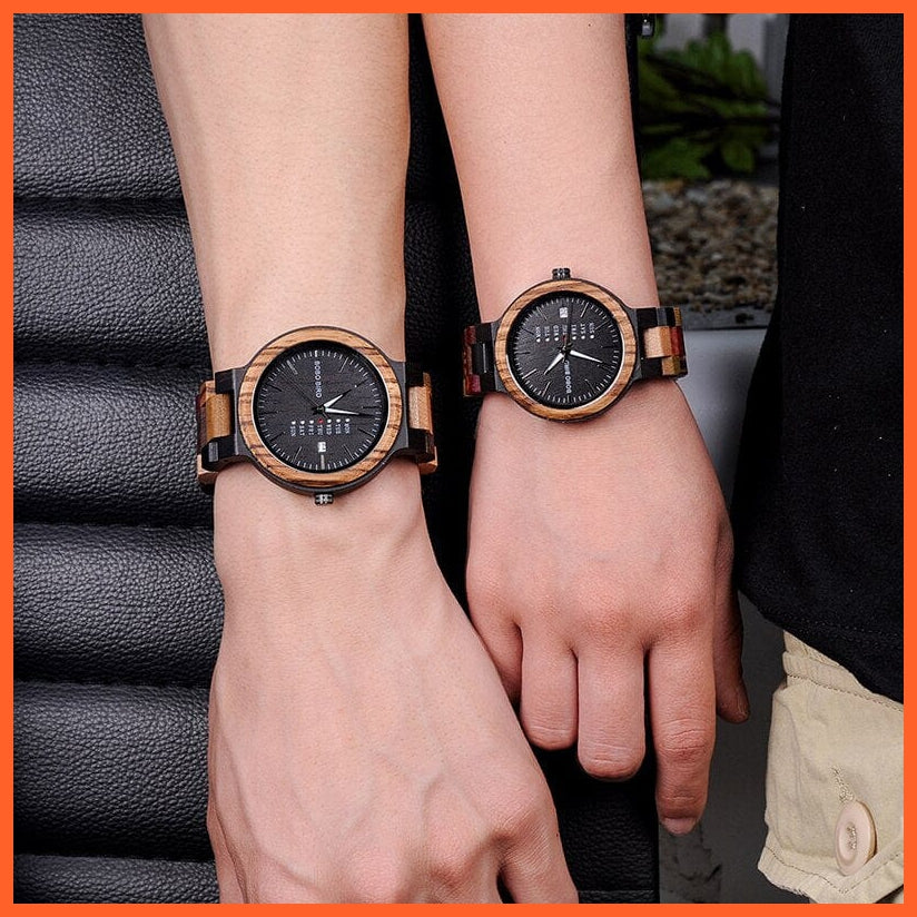 whatagift.com.au Couple Wristwatch In Wooden Gift Box