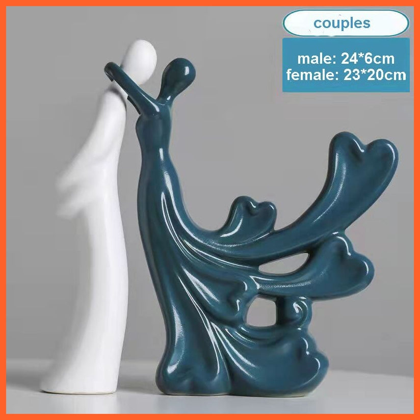 whatagift.uk Couples Ceramic Decorations For Home Cabinet I Animal Figurines Home Decor