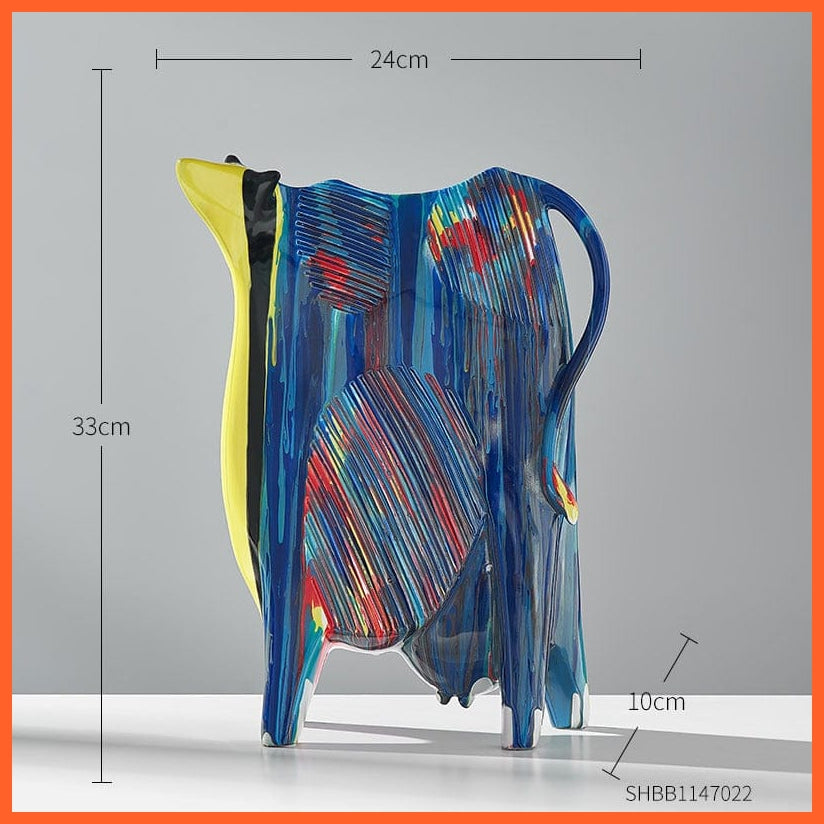whatagift.com.au Cow-33cm Modern Home Decor Cow Sculpture | Animal Model Resin Statues for Decoration Accessories