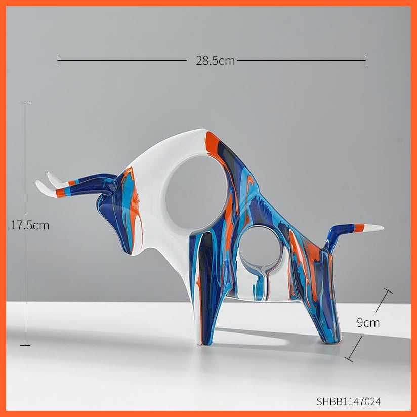 whatagift.com.au Cow A-Bow Head Modern Home Decor Cow Sculpture | Animal Model Resin Statues for Decoration Accessories