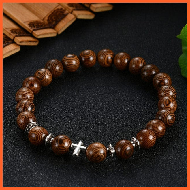 whatagift.com.au cross metal Prayer Beads Bracelet 108 Tibetan Buddhist Rosary Charm Bracelet