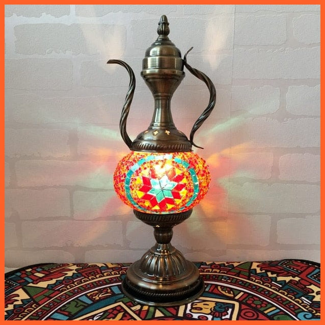 whatagift.com.au CS / EU plug Mediterranean style Turkish Mosaic Table Lamp | Handcrafted Mosaic Glass Romantic Bed light