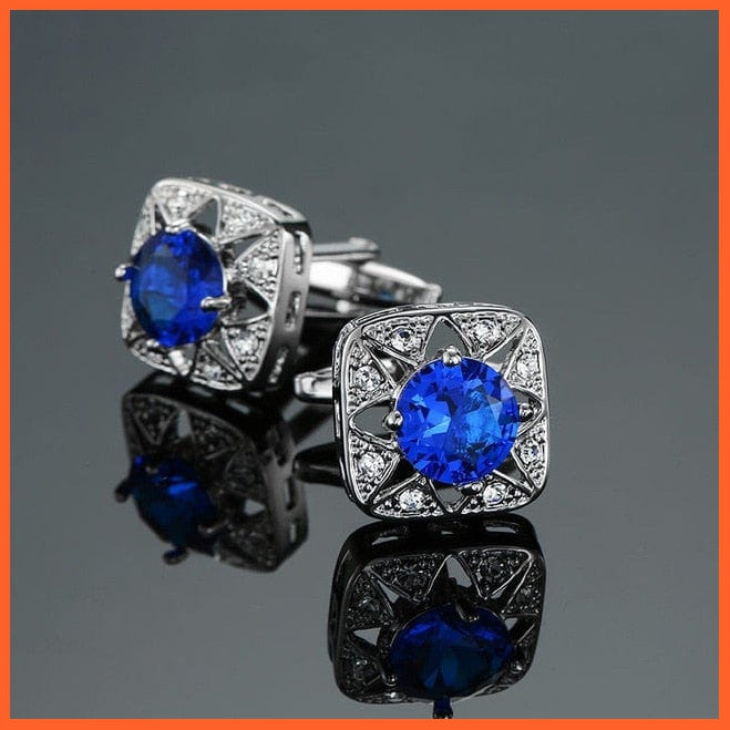 High Quality Crown Crystal Gold Silver Cufflinks For Shirt | Classic Designs Cufflink Set | Best Gift For Men | whatagift.com.au.