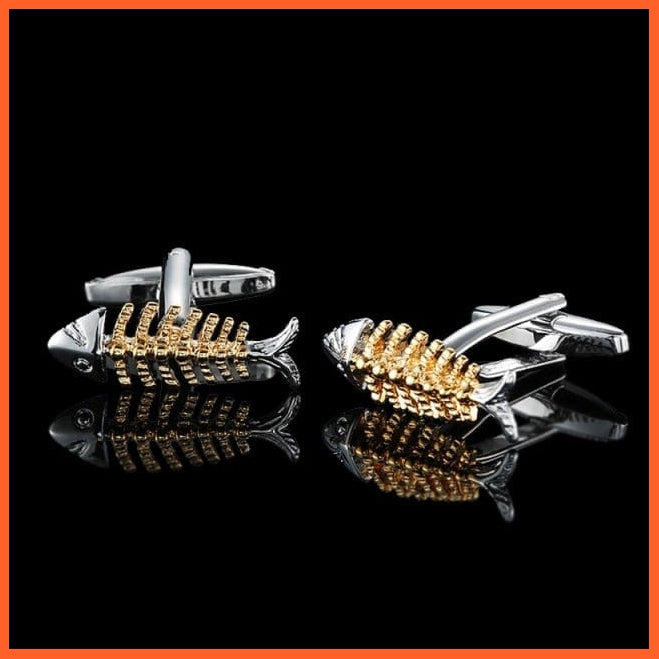 Quality Gold Color Cufflinks | Retro Pattern Poker Bird Knot Fish Bullet French Shirt Cuffs Suit Accessories Wedding Jewellery | whatagift.com.au.