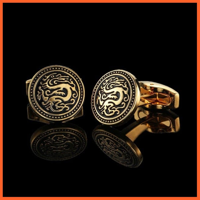 Quality Gold Color Cufflinks | Retro Pattern Poker Bird Knot Fish Bullet French Shirt Cuffs Suit Accessories Wedding Jewellery | whatagift.com.au.