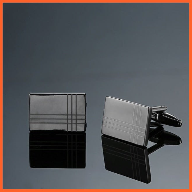 High Quality Hand Polished French Cufflinks | Laser Metal Golden Silvery Black Button Men'S Cufflinks | whatagift.com.au.