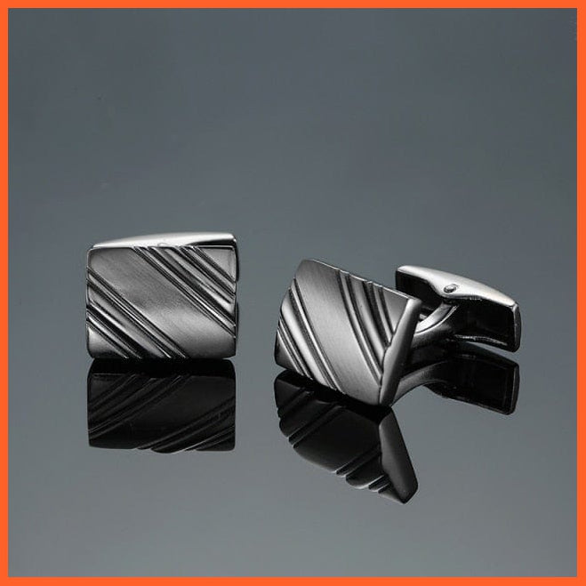 High Quality Hand Polished French Cufflinks | Laser Metal Golden Silvery Black Button Men'S Cufflinks | whatagift.com.au.